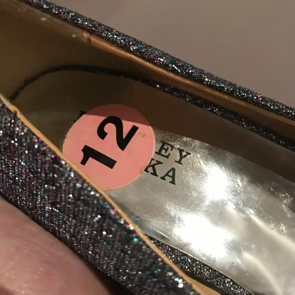 Badgley Mischka glitter crystal heels